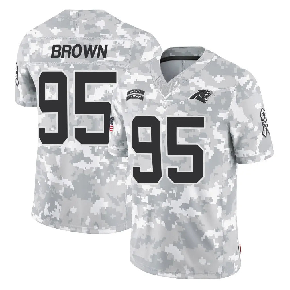 Ncoe C.Panthers #95 Derrick Brown Player Arctic Camo Salute to Service Limited Game Stitched Jerseys