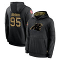Ncoe C.Panthers #95 Derrick Brown Player Black Salute to Service Pullover Hoodies Limited Game Stitched Jerseys