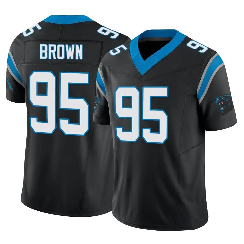 Ncoe C.Panthers #95 Derrick Brown Player Black Vapor F.U.S.E. Limited Home Game Stitched Jerseys