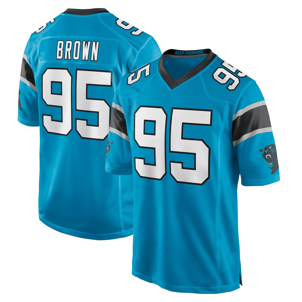 Ncoe C.Panthers #95 Derrick Brown Player Blue Game Stitched Jerseys