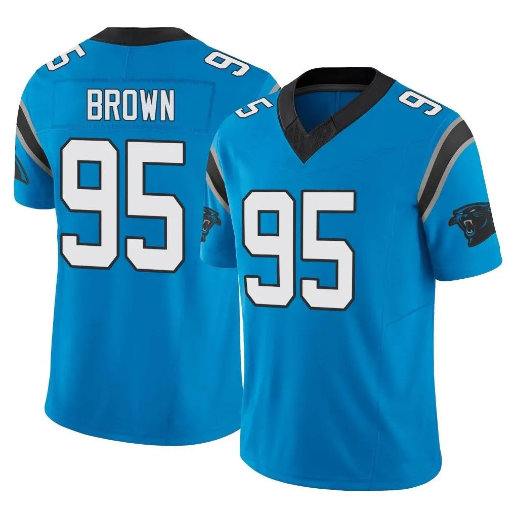 Ncoe C.Panthers #95 Derrick Brown Player Blue Vapor F.U.S.E. Limited Home Game Stitched Jerseys