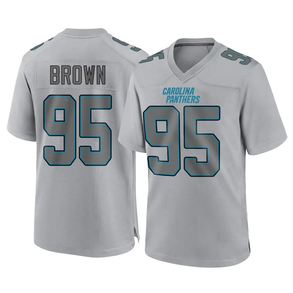 Ncoe C.Panthers #95 Derrick Brown Player Gray Atmosphere Fashion Game Stitched Jerseys