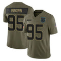 Ncoe C.Panthers #95 Derrick Brown Player Olive 2025 Salute to Service Limited Game Stitched Jerseys