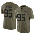 Ncoe C.Panthers #95 Derrick Brown Player Olive Salute to Service Game Stitched Jerseys