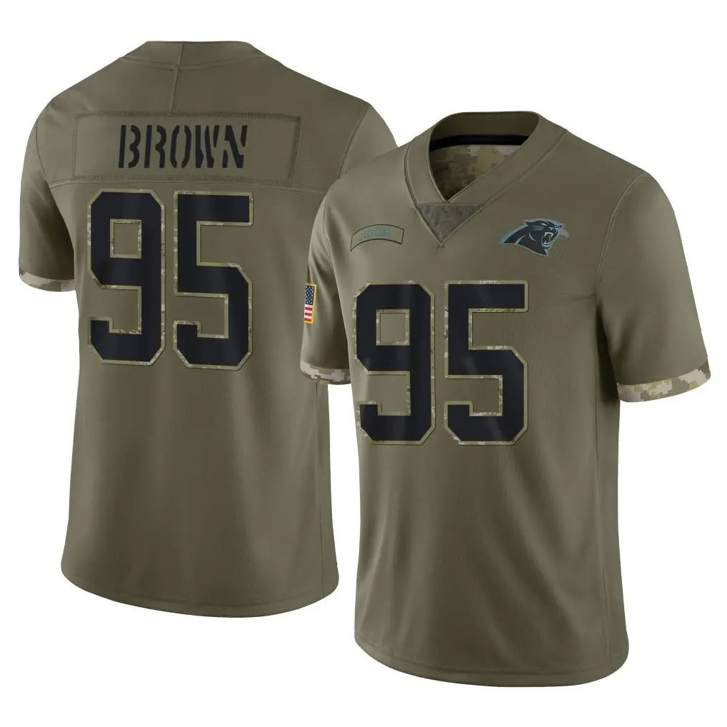 Ncoe C.Panthers #95 Derrick Brown Player Olive Salute to Service Game Stitched Jerseys
