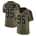 Ncoe C.Panthers #95 Derrick Brown Player Olive Salute to Service Limited Game Stitched Jerseys