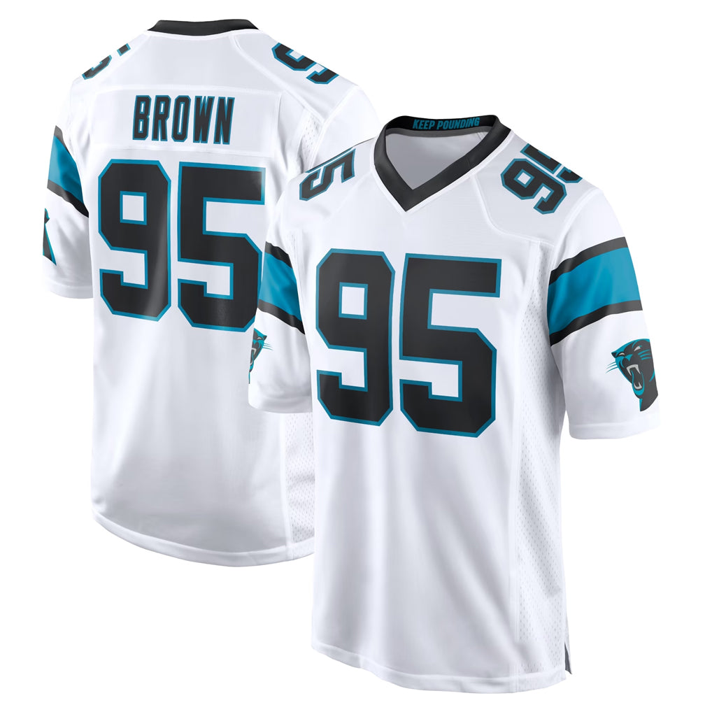 Ncoe C.Panthers #95 Derrick Brown Player White Home Game Stitched Jerseys