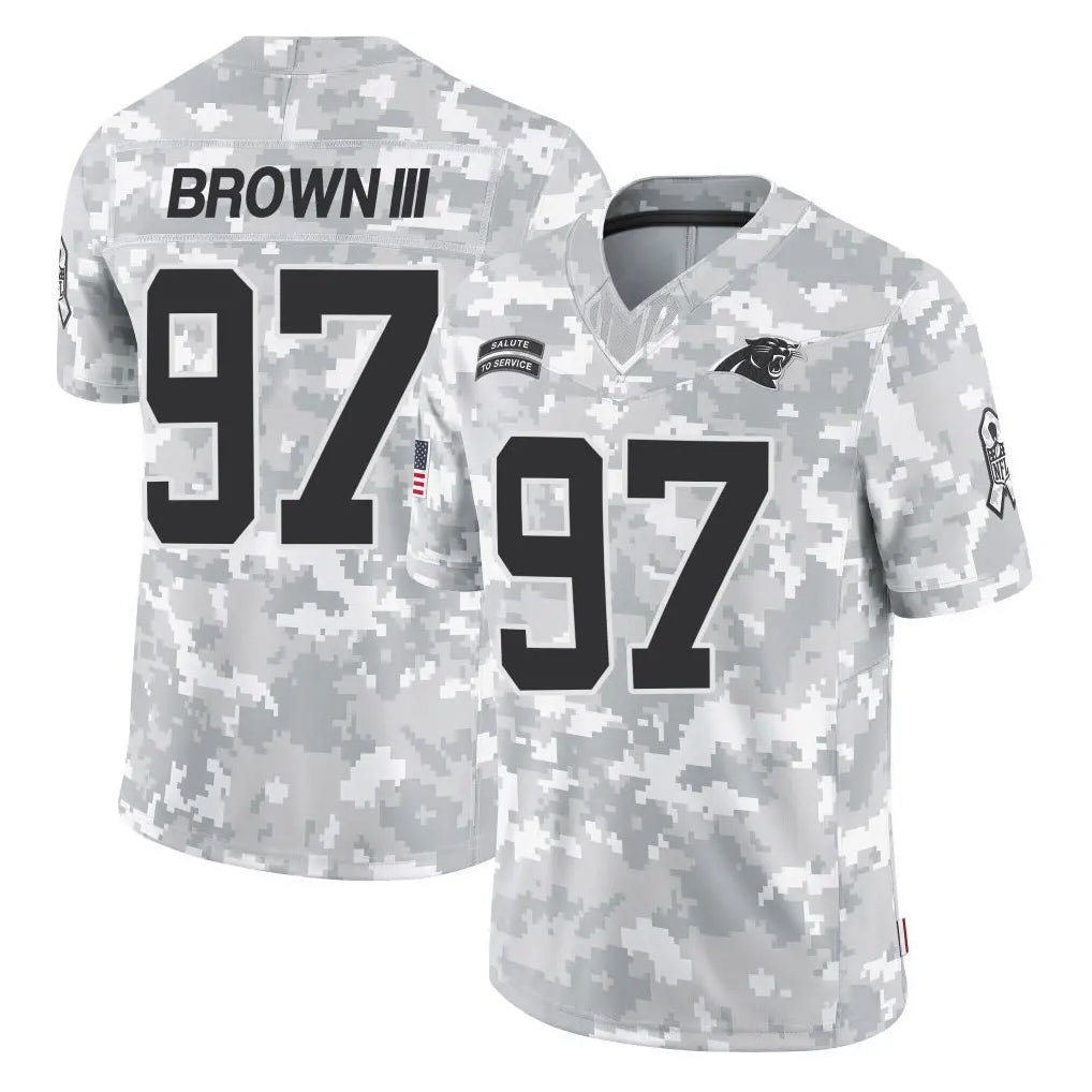 Ncoe C.Panthers #97 Bobby Brown III Player Arctic Camo Salute to Service Limited Game Stitched Jerseys