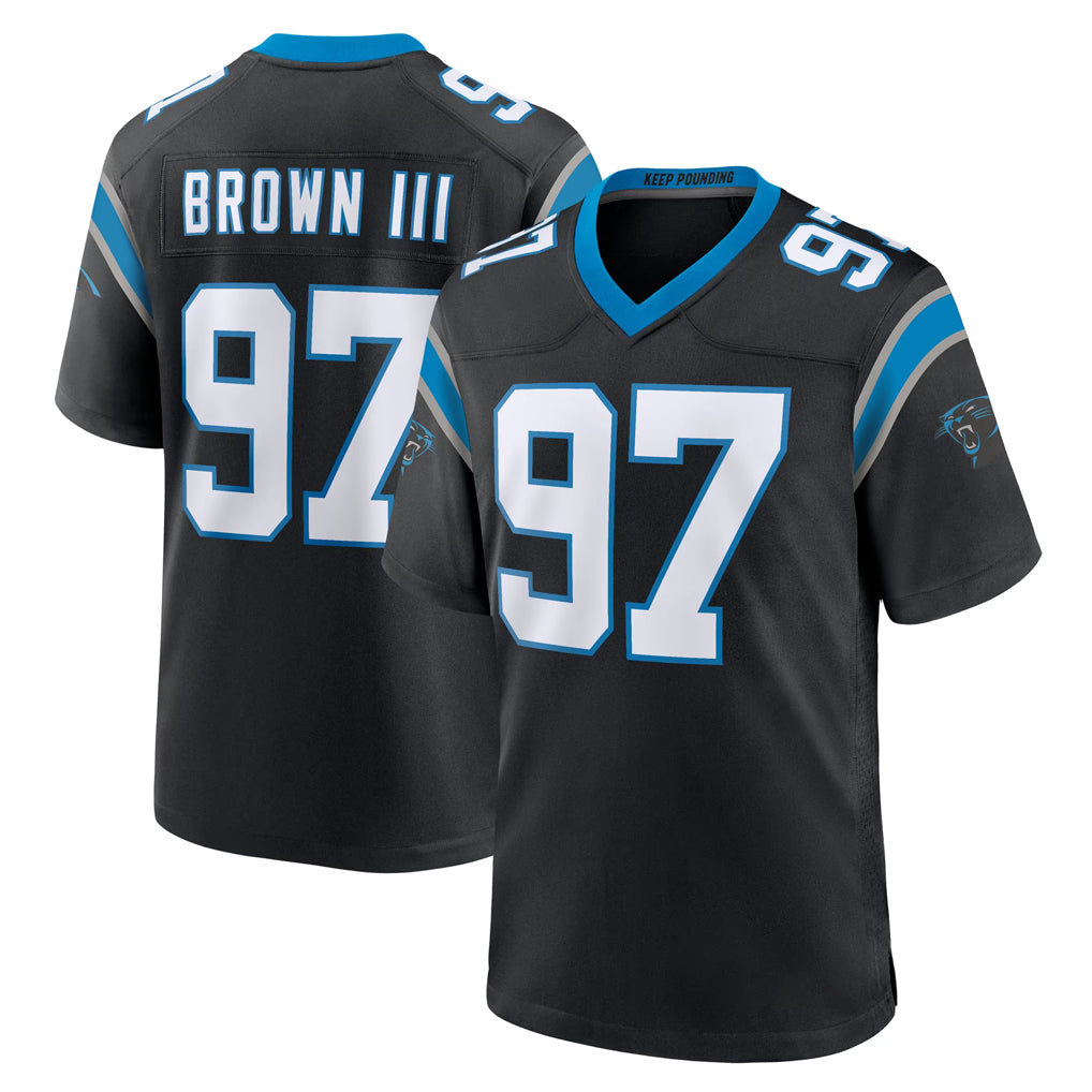 Ncoe C.Panthers #97 Bobby Brown III Player Black Limited Home Game Stitched Jerseys