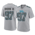 Ncoe C.Panthers #97 Bobby Brown III Player Gray Atmosphere Fashion Game Stitched Jerseys