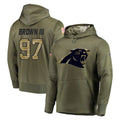 Ncoe C.Panthers #97 Bobby Brown III Player Olive Salute to Service Hoodies Stitched Jerseys