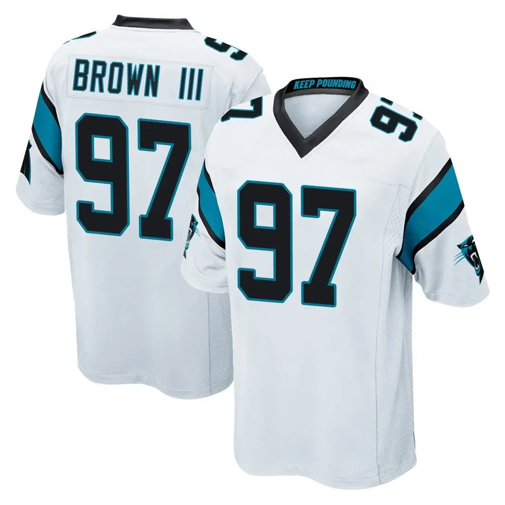 Ncoe C.Panthers #97 Bobby Brown III Player White Game Stitched Jerseys