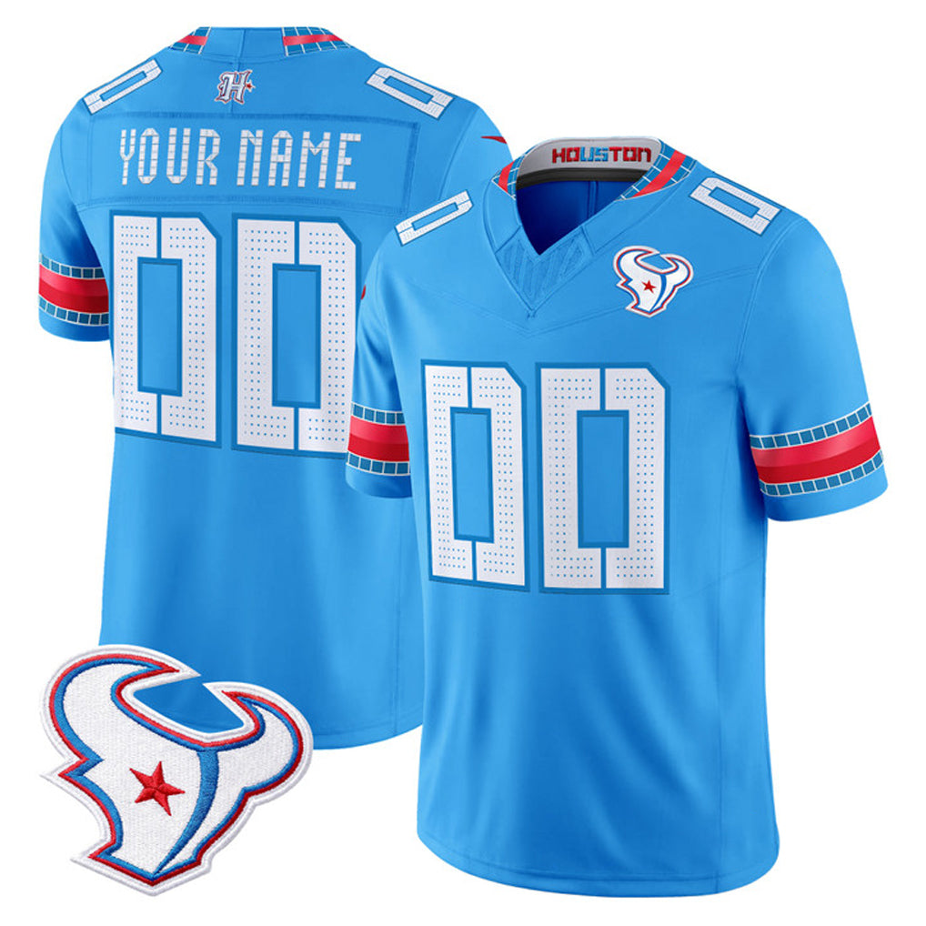 Ncoe Custom H.Texans Blue 2026 Rivalries Vapor Limited Home Game Any Name & Numbers Stitched jerseys