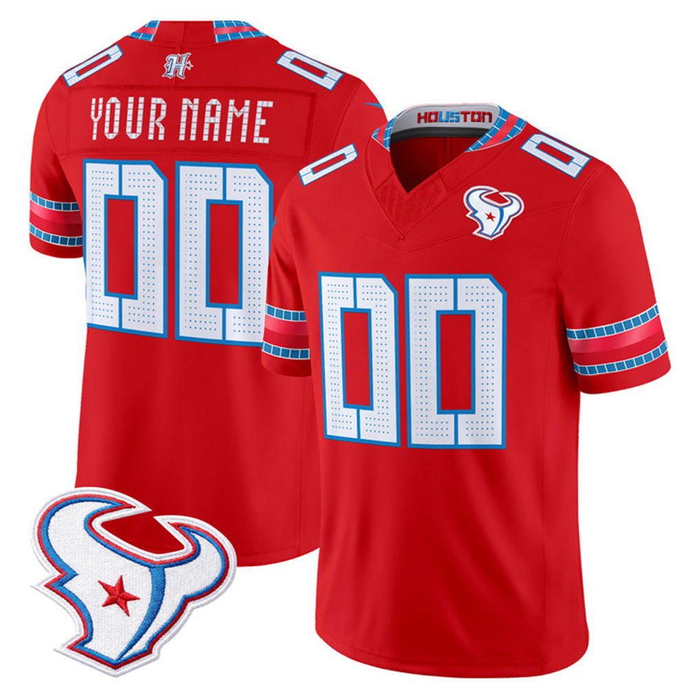 Ncoe Custom H.Texans Red 2026 Rivalries Vapor Limited Home Game Any Name & Numbers Stitched jerseys