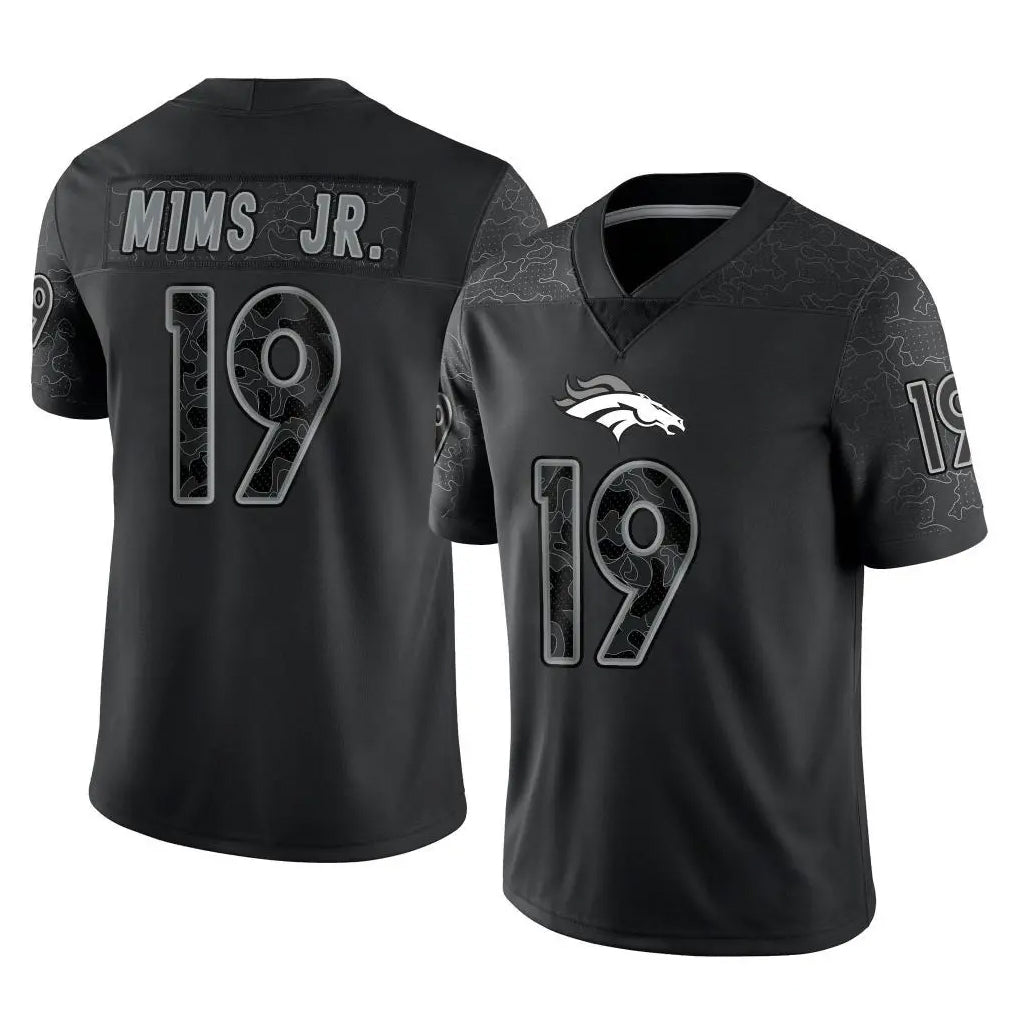 Ncoe D.Broncos #19 Marvin Mims Jr. Player Black Reflective Limited Stitched Jerseys