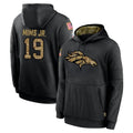 Ncoe D.Broncos #19 Marvin Mims Jr. Player Black Salute to Service Pullover Hoodies Limited Stitched Jerseys