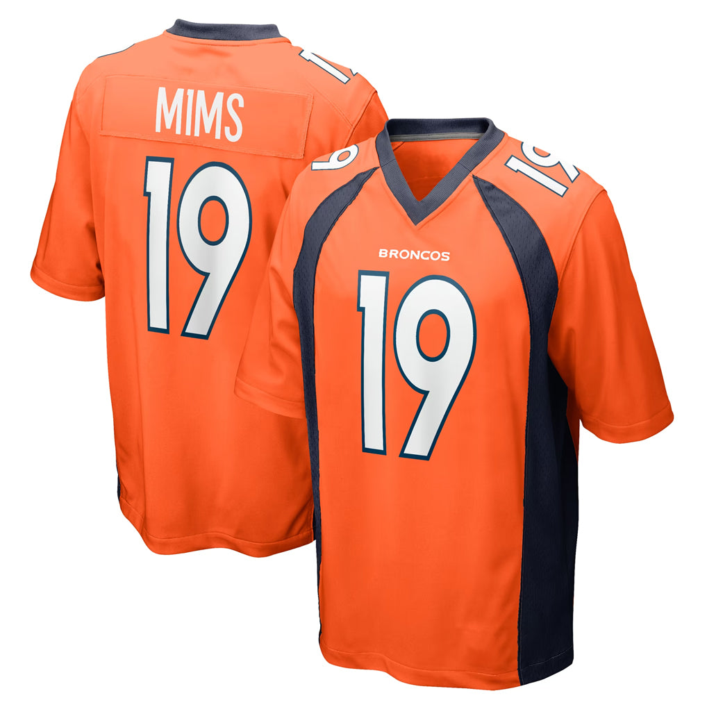 Ncoe D.Broncos #19 Marvin Mims Jr. Player Orange Color Home Game Stitched Jerseys