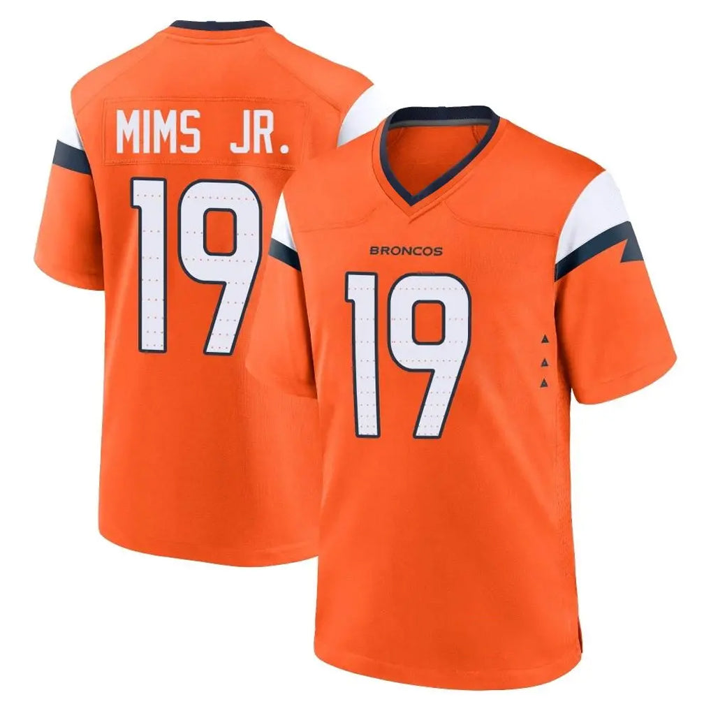Ncoe D.Broncos #19 Marvin Mims Jr. Player Orange Home Game Stitched Jerseys