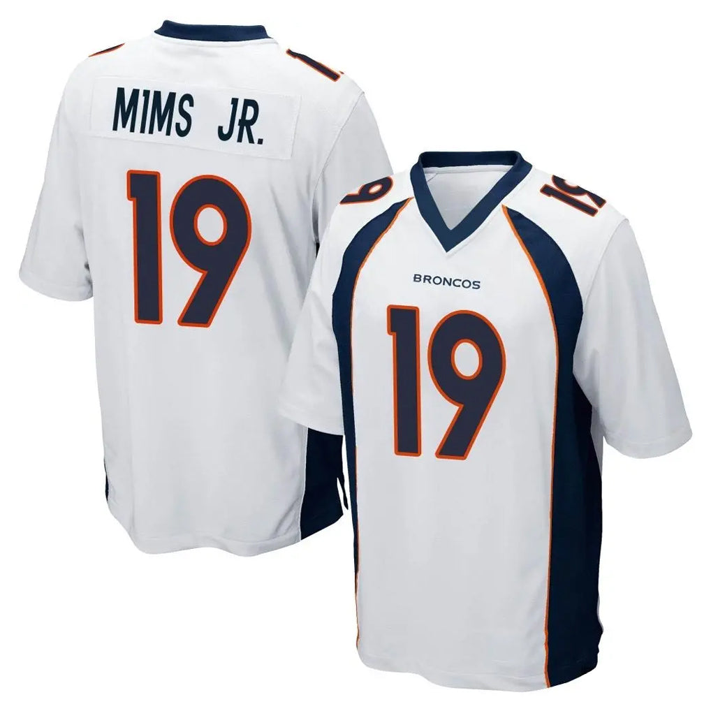 Ncoe D.Broncos #19 Marvin Mims Jr. Player White Game Stitched Jerseys