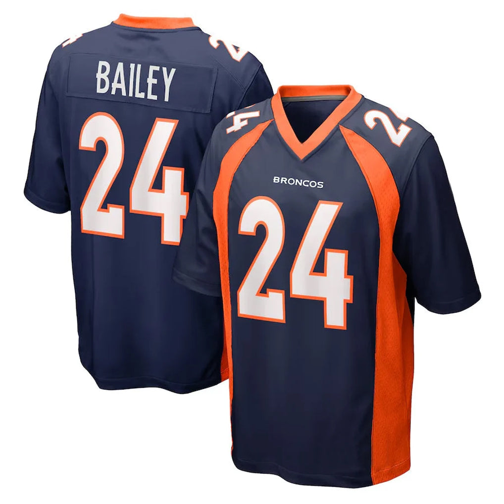 Ncoe D.Broncos #24 Champ Bailey Player Navy Game Stitched Jerseys