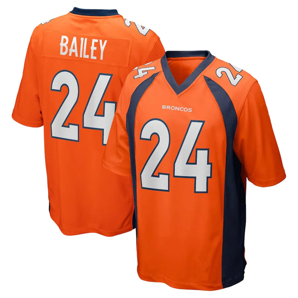Ncoe D.Broncos #24 Champ Bailey Player Orange Color Home Game Stitched Jerseys