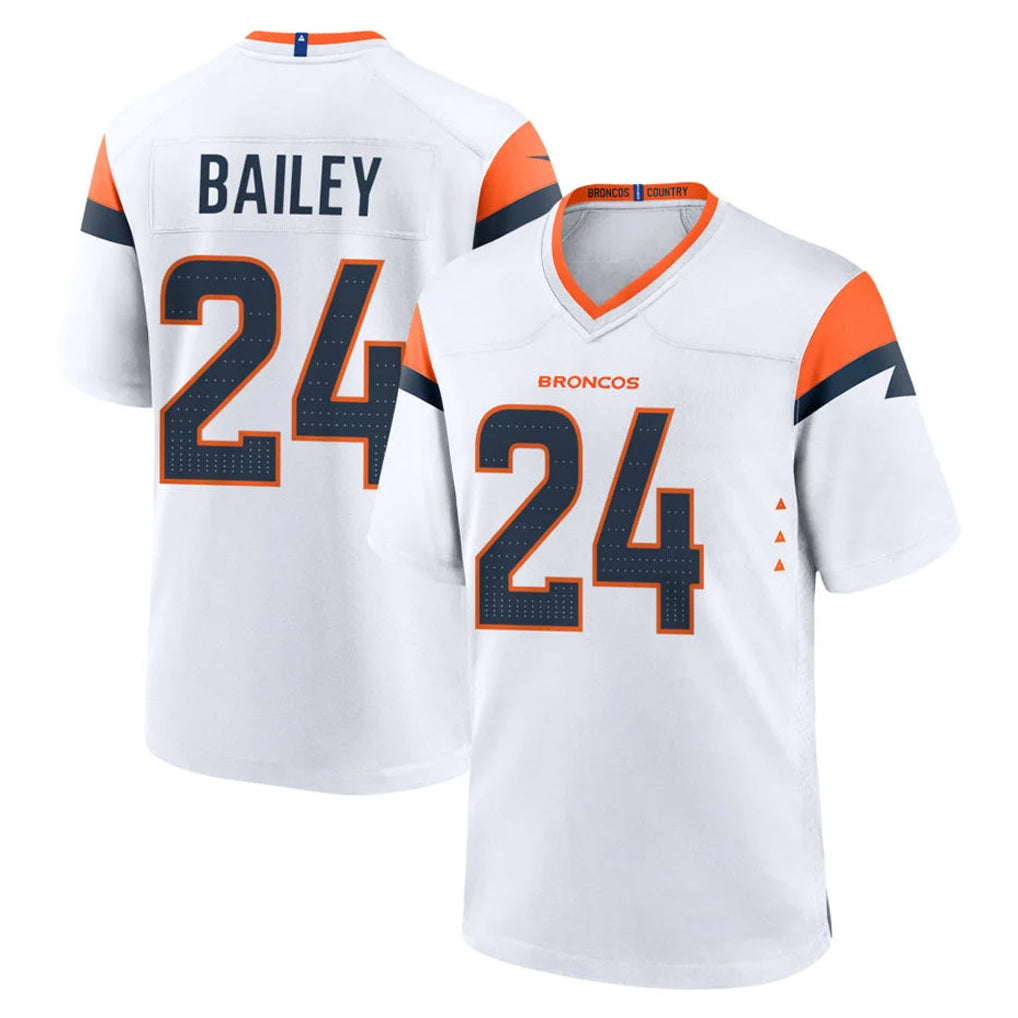 Ncoe D.Broncos #24 Champ Bailey Player White Home Game Stitched Jerseys