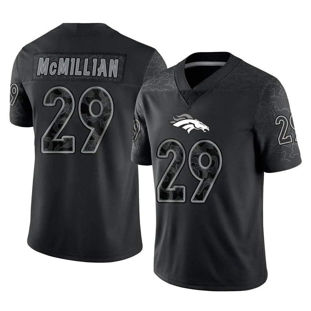 Ncoe D.Broncos #29 Ja'Quan McMillian Player Black Reflective Limited Stitched Jerseys