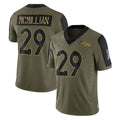 Ncoe D.Broncos #29 Ja'Quan McMillian Player Olive Salute To Service Limited Game Stitched Jerseys