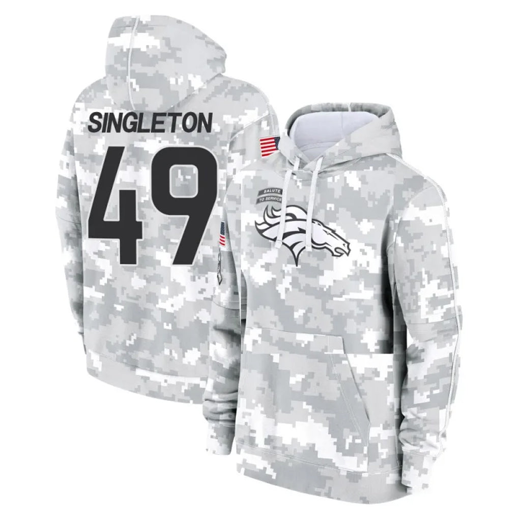 Ncoe D.Broncos #49 Alex Singleton Player Arctic Camo Salute to Service Hoodies Limited Game Stitched Jerseys