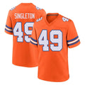Ncoe D.Broncos #49 Alex Singleton Player Orange Alternate Collection Throwback Game Stitched Jerseys