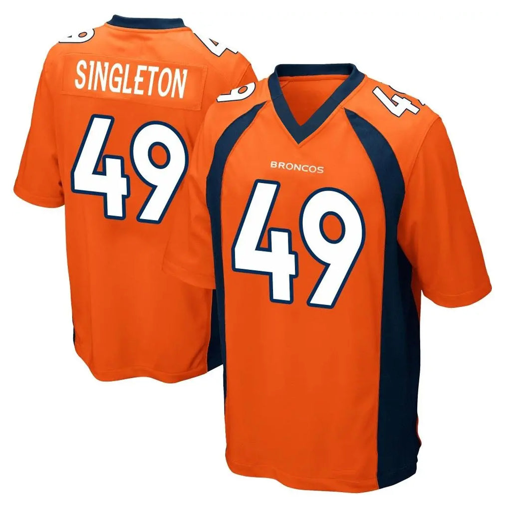 Ncoe D.Broncos #49 Alex Singleton Player Orange Color Home Game Stitched Jerseys