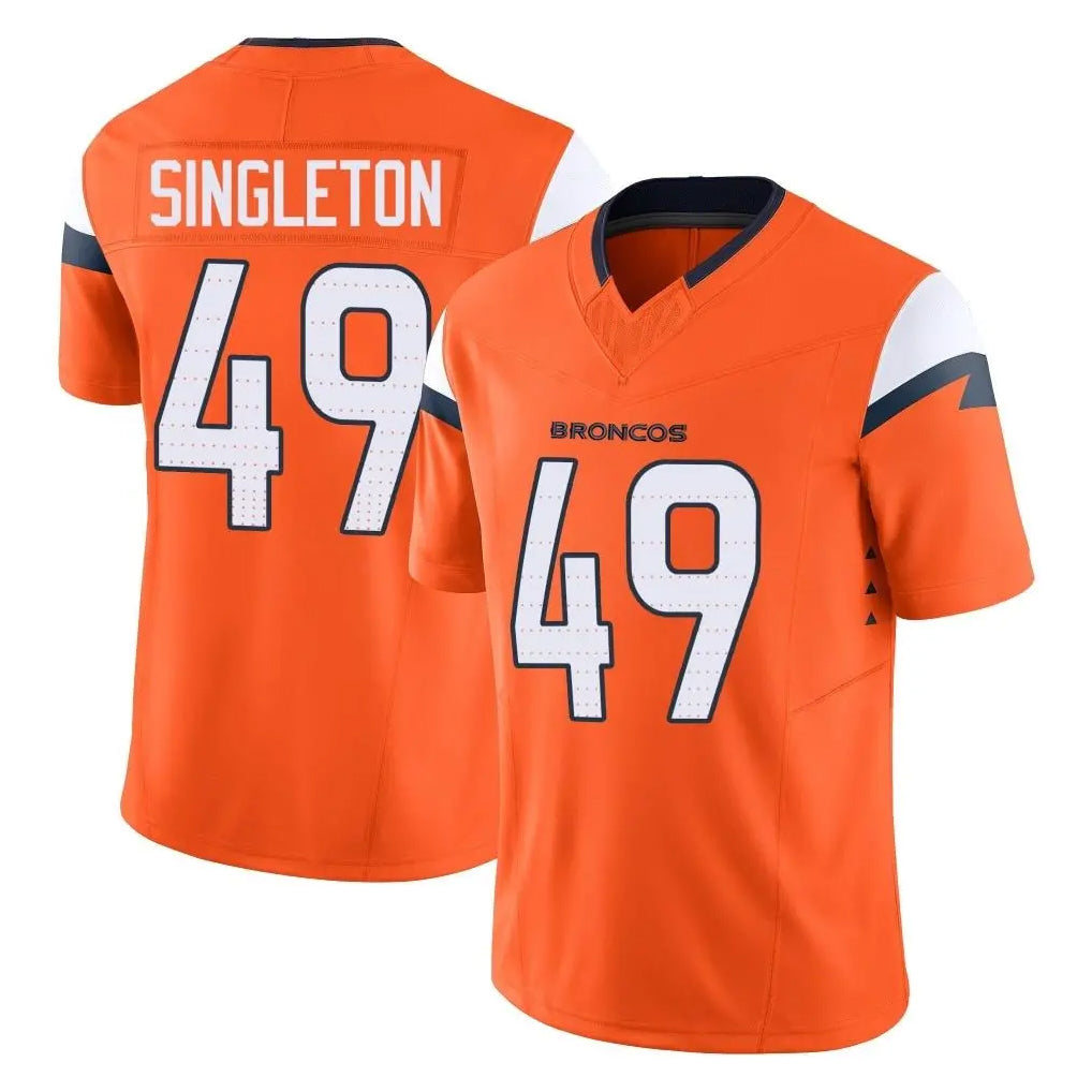 Ncoe D.Broncos #49 Alex Singleton Player Orange Vapor F.U.S.E. Limited Home Game Stitched Jerseys