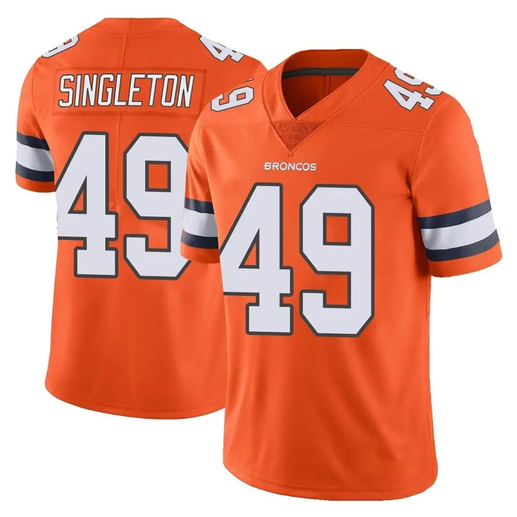 Ncoe D.Broncos #49 Alex Singleton Player Orange Vapor Untouchable Limited Home Game Stitched Jerseys