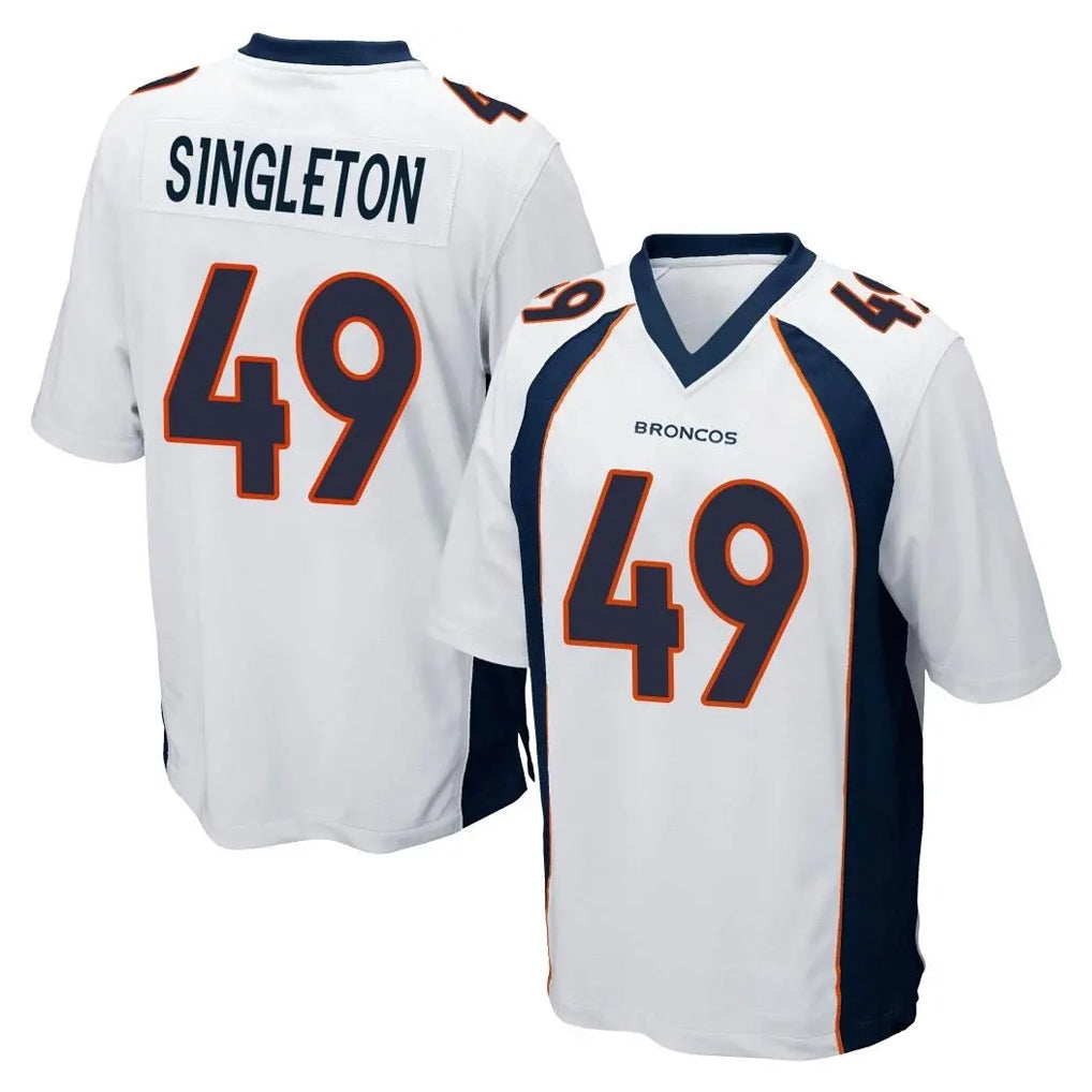 Ncoe D.Broncos #49 Alex Singleton Player White Game Stitched Jerseys
