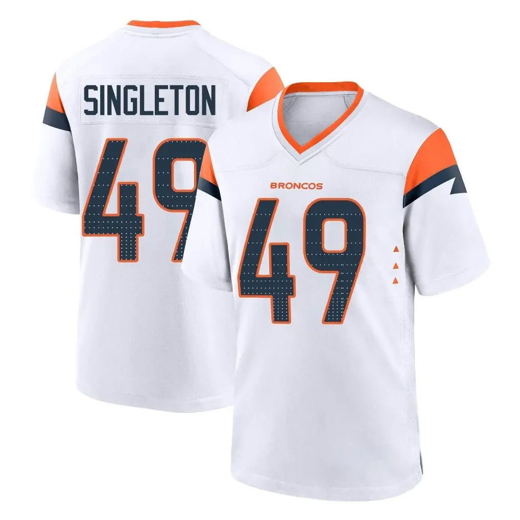 Ncoe D.Broncos #49 Alex Singleton Player White Home Game Stitched Jerseys