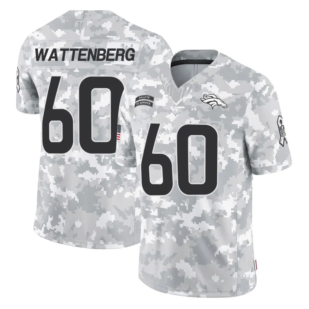 Ncoe D.Broncos #60 Luke Wattenberg Player Arctic Camo Salute To Service Limited Stitched Jerseys