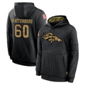 Ncoe D.Broncos #60 Luke Wattenberg Player Black Salute to Service Pullover Hoodies Limited Stitched Jerseys