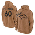 Ncoe D.Broncos #60 Luke Wattenberg Player Brown Salute to Service Hoodies Limited Game Stitched Jerseys