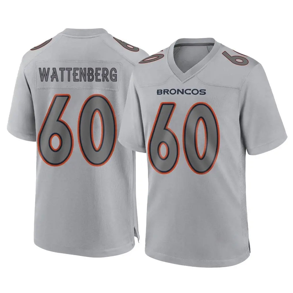 Ncoe D.Broncos #60 Luke Wattenberg Player Gray Atmosphere Fashion Limited Game Stitched Jerseys