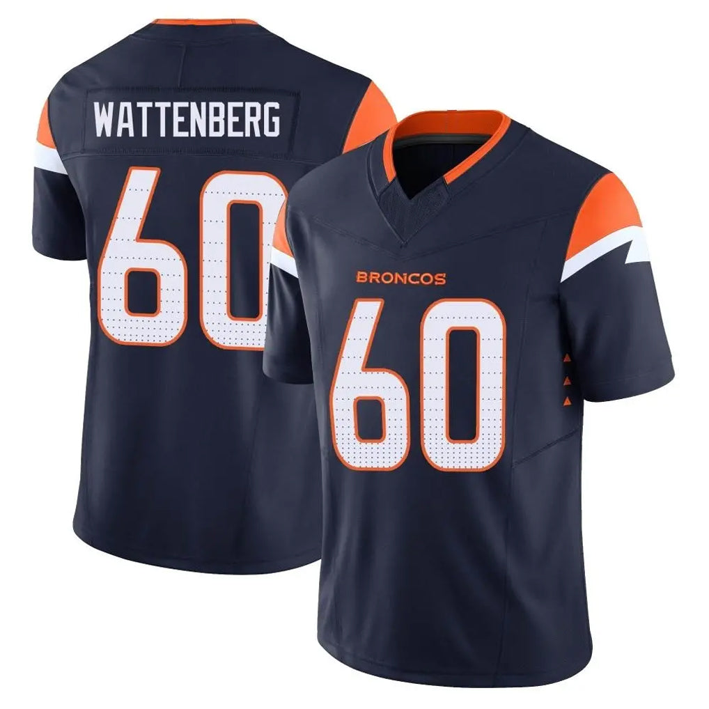 Ncoe D.Broncos #60 Luke Wattenberg Player Navy Limited Vapor F.U.S.E. Home Game Stitched Jerseys