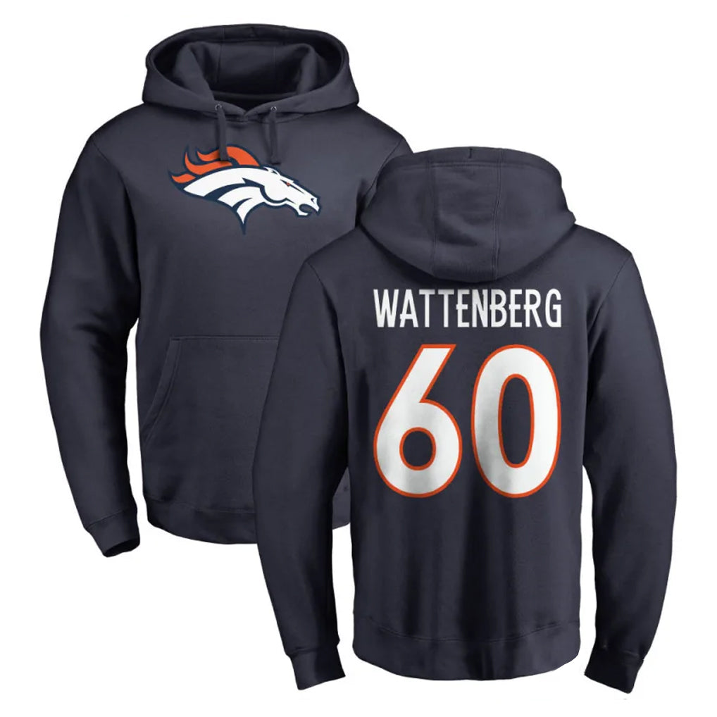 Ncoe D.Broncos #60 Luke Wattenberg Player Navy Pullover Hoodie Limited Stitched Jerseys