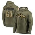 Ncoe D.Broncos #60 Luke Wattenberg Player Olive Salute to Service Pullover Hoodies Home Game Stitched Jerseys