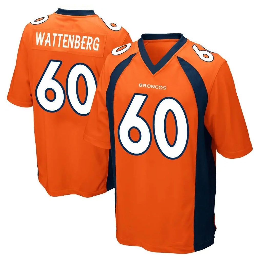 Ncoe D.Broncos #60 Luke Wattenberg Player Orange Color Home Game Stitched Jerseys