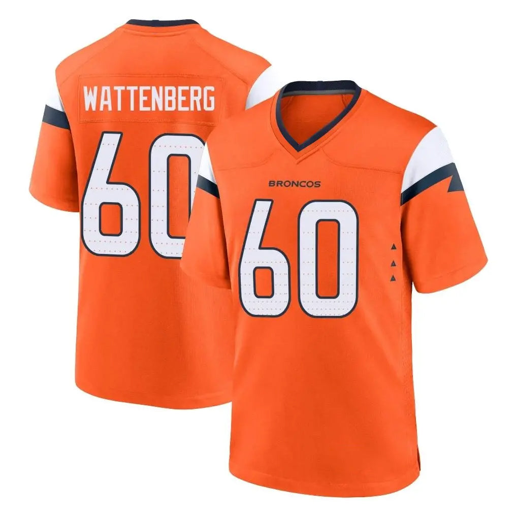 Ncoe D.Broncos #60 Luke Wattenberg Player Orange Home Game Stitched Jerseys