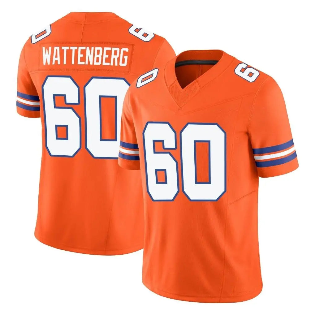 Ncoe D.Broncos #60 Luke Wattenberg Player Orange Limited Alternate Vapor F.U.S.E. Throwback Game Stitched Jerseys