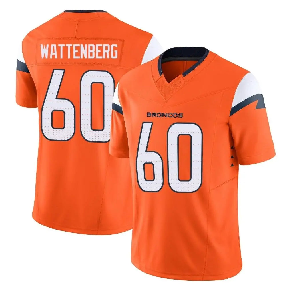 Ncoe D.Broncos #60 Luke Wattenberg Player Orange Vapor F.U.S.E. Limited Home Game Stitched Jerseys