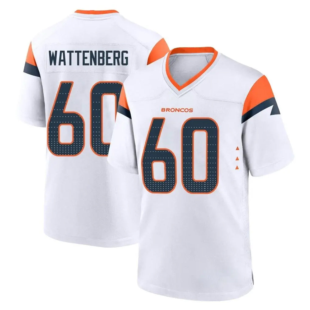 Ncoe D.Broncos #60 Luke Wattenberg Player White Home Game Stitched Jerseys