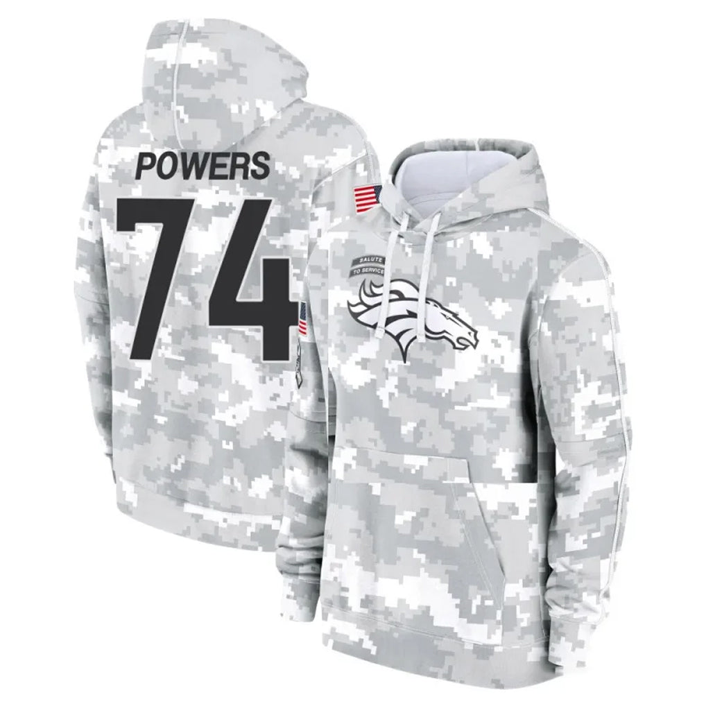 Ncoe D.Broncos #74 Ben Powers Player Arctic Camo Salute to Service Hoodies Limited Game Stitched Jerseys