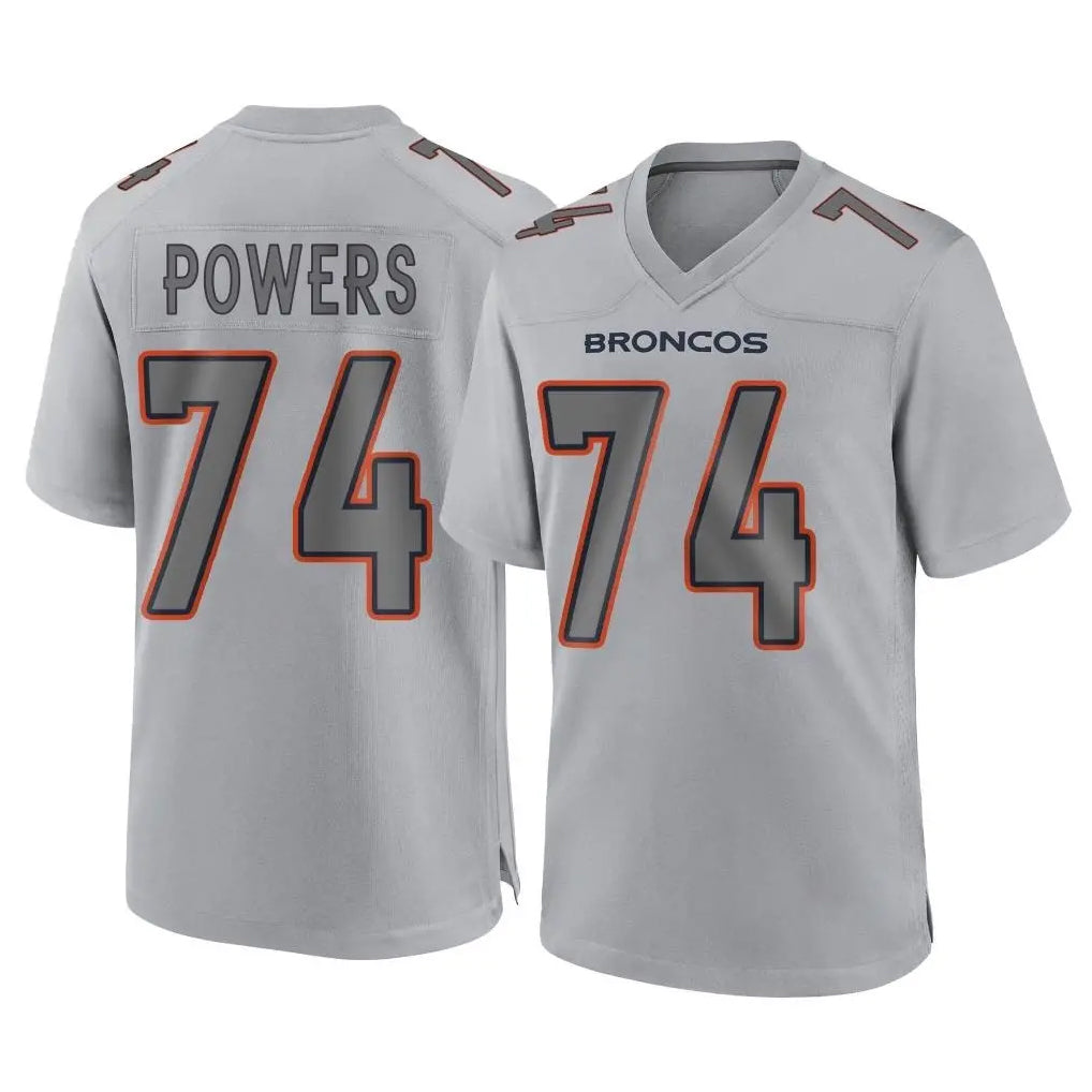 Ncoe D.Broncos #74 Ben Powers Player Gray Atmosphere Fashion Limited Game Stitched Jerseys