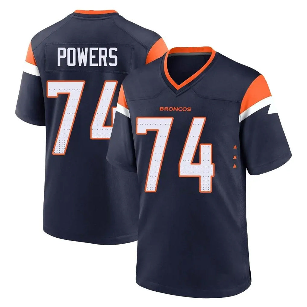 Ncoe D.Broncos #74 Ben Powers Player Navy Home Game Stitched Jerseys